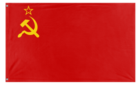A mockup of the custom flag 'Soviet Unionn flag' on a white background