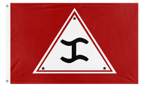 A mockup of the custom flag 'Rizal Identitarian flag' on a white background
