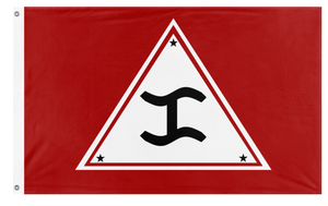 A mockup of the custom flag 'Rizal Identitarian flag' on a white background