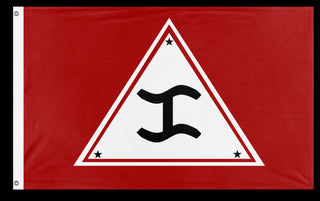 A mockup of the custom flag 'Rizal Identitarian flag' on a white background