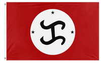 A mockup of the custom flag 'National Magdalo Organization flag' on a white background