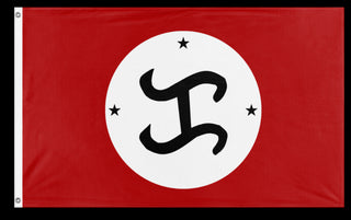 A mockup of the custom flag 'National Magdalo Organization flag' on a white background