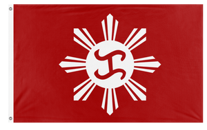 A mockup of the custom flag 'Katipunan Revoluton flag' on a white background