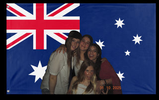 A mockup of the custom flag 'au flag' on a white background