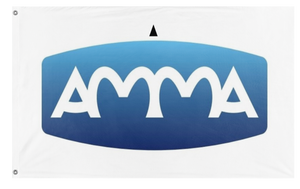 A mockup of the custom flag 'AMMA flag' on a white background