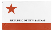 A mockup of the custom flag 'Salinas flag' on a white background
