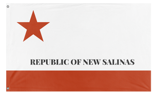 A mockup of the custom flag 'Salinas flag' on a white background