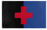 A mockup of the custom flag 'Federal Republic of Jasonia  flag' on a white background