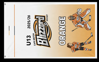 A mockup of the custom flag 'BlizOru13 flag' on a white background