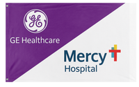 A mockup of the custom flag 'GE/Mercy  flag' on a white background
