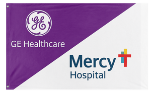 A mockup of the custom flag 'GE/Mercy  flag' on a white background
