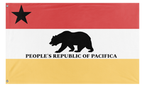 A mockup of the custom flag 'Trussean Province of Pacifica flag' on a white background