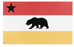 A mockup of the custom flag 'Trussean Province of Pacifica flag' on a white background