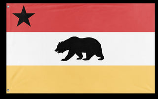 A mockup of the custom flag 'Trussean Province of Pacifica flag' on a white background