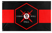 A mockup of the custom flag 'FurFall flag' on a white background