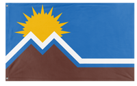 A mockup of the custom flag 'Moreno Valley redesign flag' on a white background