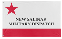 A mockup of the custom flag 'New Salinas flag' on a white background