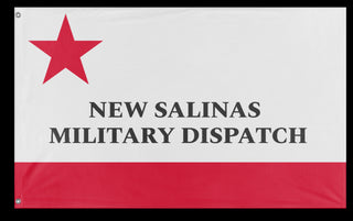 A mockup of the custom flag 'New Salinas flag' on a white background
