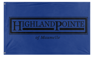 A mockup of the custom flag 'HPM flag' on a white background