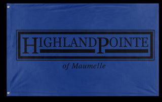 A mockup of the custom flag 'HPM flag' on a white background