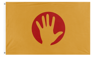 A mockup of the custom flag 'Humanity' on a white background