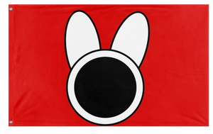 A mockup of the custom flag 'Flag of the new state of melonia' on a white background