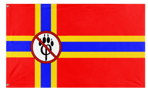 A mockup of the custom flag 'AFI flag' on a white background