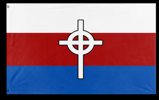 A mockup of the custom flag 'CP flag' on a white background