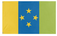 A mockup of the custom flag 'Nusia flag' on a white background