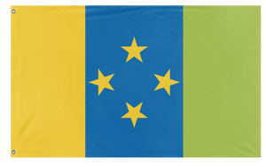 A mockup of the custom flag 'Nusia flag' on a white background