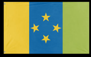 A mockup of the custom flag 'Nusia flag' on a white background