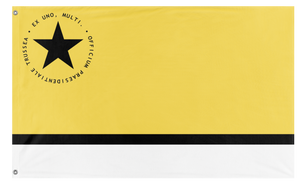 A mockup of the custom flag 'Trussean Presidential Flag' on a white background