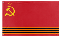 A mockup of the custom flag 'The Union of Soviet Federative Republics flag' on a white background