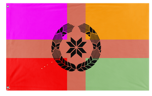 A mockup of the custom flag 'PMBI flag' on a white background