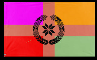 A mockup of the custom flag 'PMBI flag' on a white background