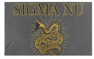 A mockup of the custom flag 'sigma nu flag' on a white background