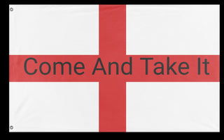 A mockup of the custom flag 'test 1 flag' on a white background