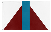 A mockup of the custom flag 'The Hope River flag' on a white background