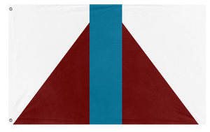 A mockup of the custom flag 'The Hope River flag' on a white background