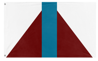 A mockup of the custom flag 'The Hope River flag' on a white background