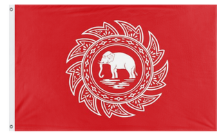 A mockup of the custom flag 'How to get  flag' on a white background