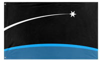 A mockup of the custom flag 'Danaverine Interstellar Program flag' on a white background
