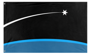 A mockup of the custom flag 'Danaverine Interstellar Program flag' on a white background