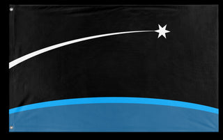 A mockup of the custom flag 'Danaverine Interstellar Program flag' on a white background