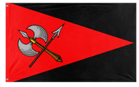 A mockup of the custom flag 'fascist republic of Jasonia flag' on a white background