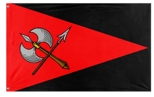 A mockup of the custom flag 'fascist republic of Jasonia flag' on a white background