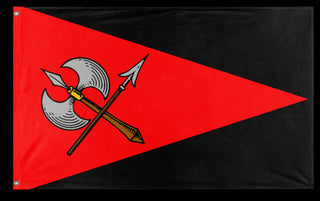 A mockup of the custom flag 'fascist republic of Jasonia flag' on a white background