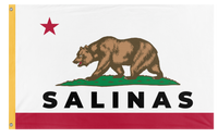 A mockup of the custom flag 'Salinas flag' on a white background