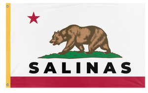 A mockup of the custom flag 'Salinas flag' on a white background