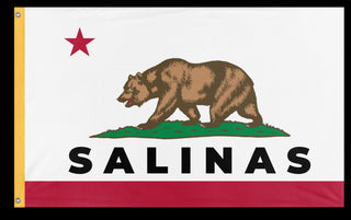 A mockup of the custom flag 'Salinas flag' on a white background
